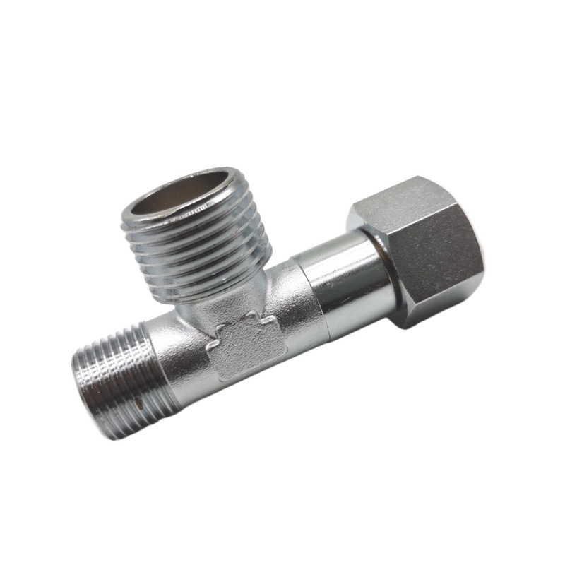 Plumbing - وصلة توصيل نحاسية مطلية بالنيكل، تي