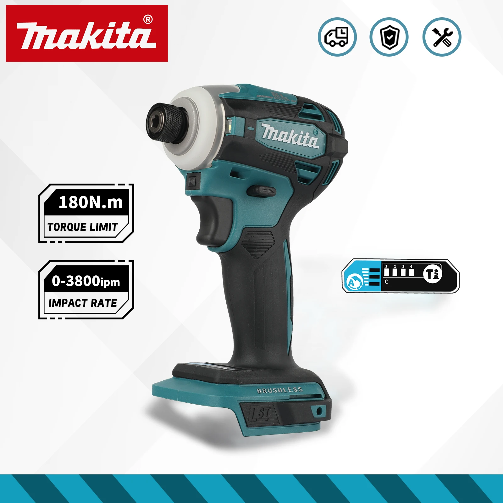 Brushless Cordless Electric Drill 18V - مثقاب كهربائي بدون فرشاة DTD172، مفك