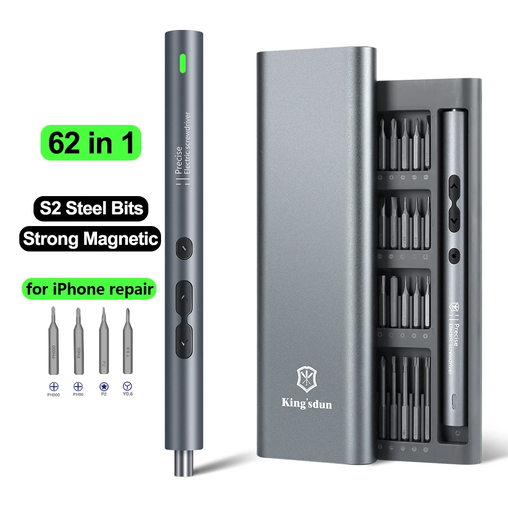 62/6 في 1 طقم مفك كهربائي دقيق - مراجعة Electric Screwdriver Rechargeable Usb وسعره
