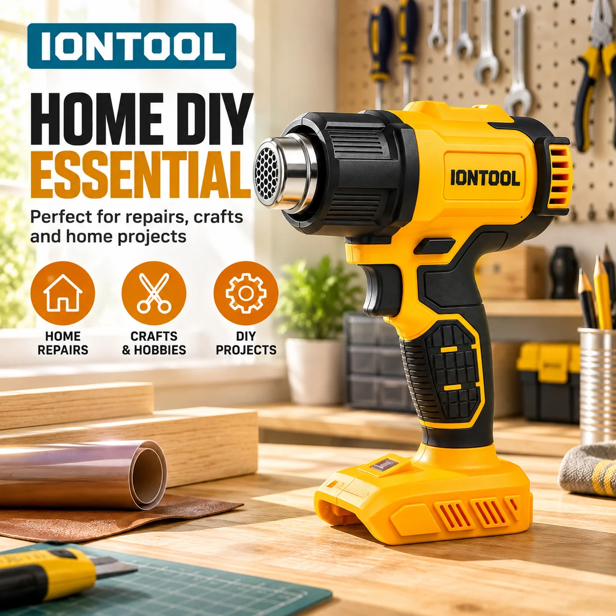 مسدس حراري لاسلكي أصفر من IONT - مراجعة Cordless Heat Gun For Shrink Tubing وسعره
