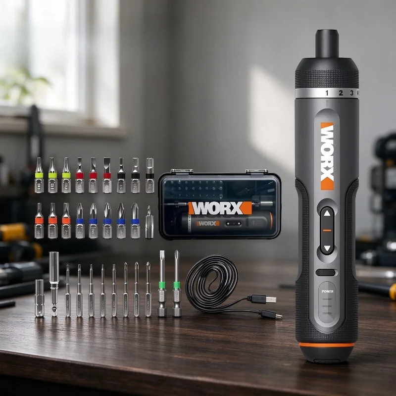 مجموعة مفكات كهربائية WORX WX2 - مراجعة Electric Screwdriver Rechargeable Usb وسعره