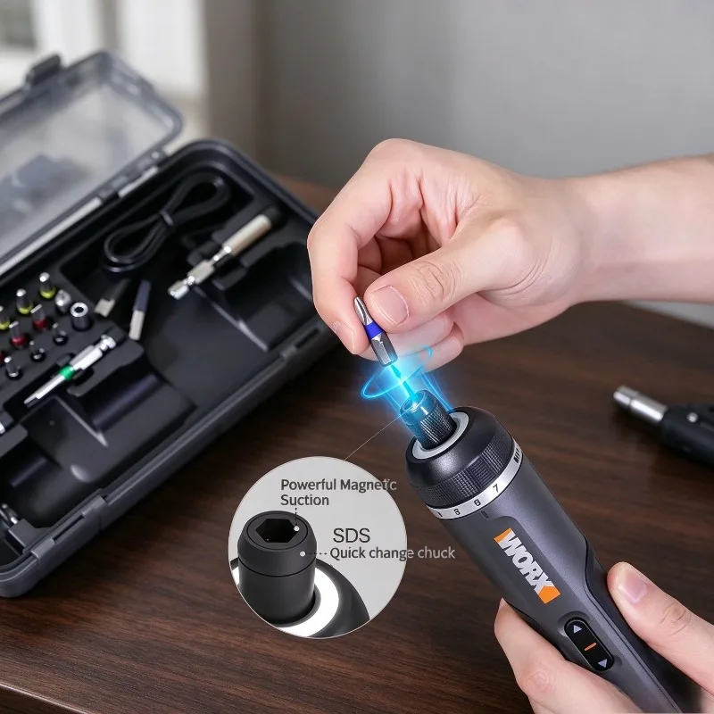 مجموعة مفكات كهربائية WORX WX2 - مراجعة Electric Screwdriver Rechargeable Usb وسعره